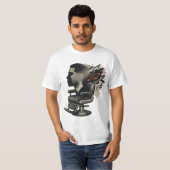 Barber Chair Graffiti Vervagen | T-shirt (Voorkant volledig)