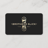 Barber Classic Gold Pole Barbershop Zwarte Loyalit Visitekaartje (Voorkant)