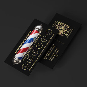 Barber Classic Pole Kapperszaak Loyalty Rewards Visitekaartje