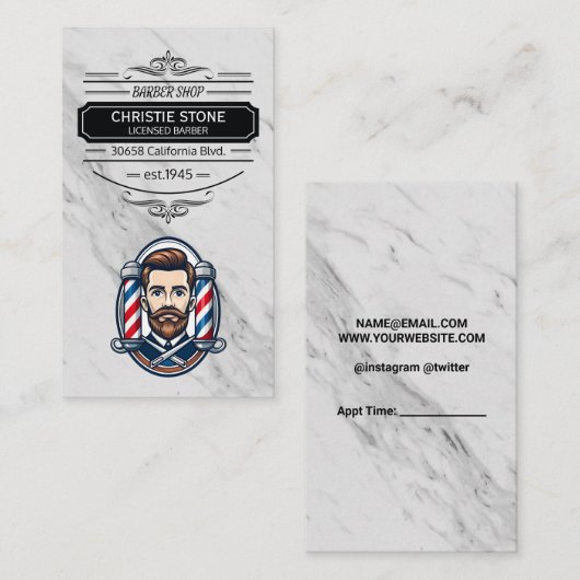 barber clean cut | kapper visitekaartje (Voorkant / Achterkant)