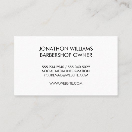 Barber Clippers Mustache Comb Visitekaartje (Achterkant)