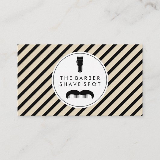 Barber Clippers Mustache Comb Visitekaartje (Voorkant)