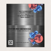 Barber Clippers | QR-code | Schaar Visitekaartje (Buitenkant ongevouwen)