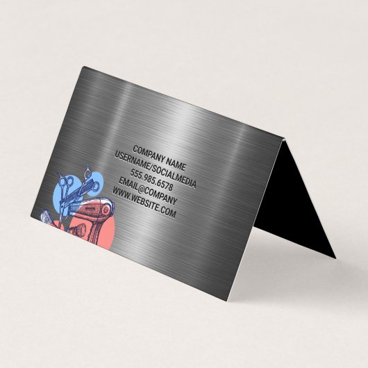 Barber Clippers | QR-code | Schaar Visitekaartje (Achterkant)