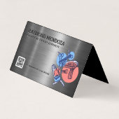 Barber Clippers | QR-code | Schaar Visitekaartje (Voorkant)