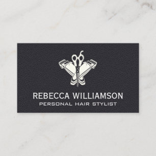 Barber Clippers   schaar   leer Visitekaartje