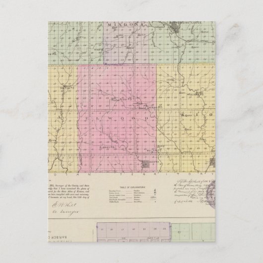 Barber County en Hazelton, Kansas Briefkaart (Voorkant)