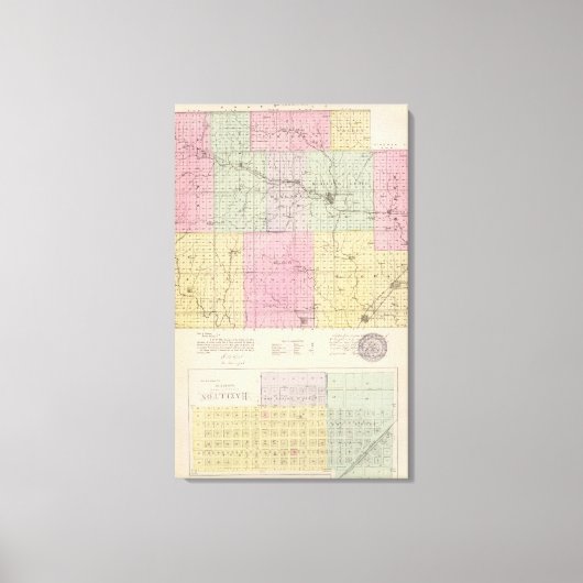 Barber County en Hazelton, Kansas Canvas Afdruk (Voorkant)