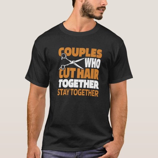 Barber Couple Coiffeur Hairstyle Haircut Beard Ba T-shirt (Voorkant)