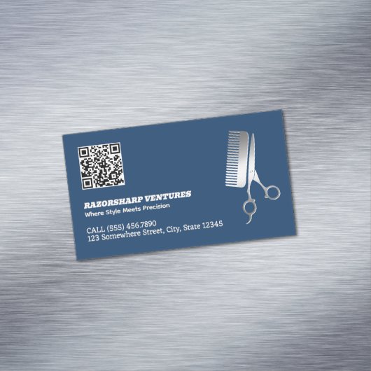 Barber Custom QR Magnetisch Visitekaartje (Voorbeeld)