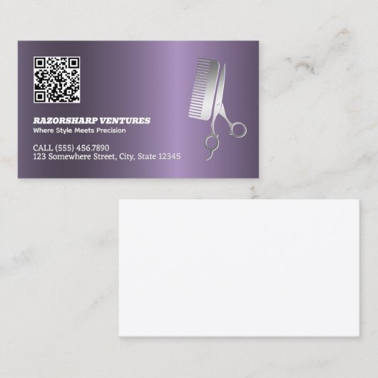Barber Custom QR Visitekaartje (Voorkant / Achterkant)