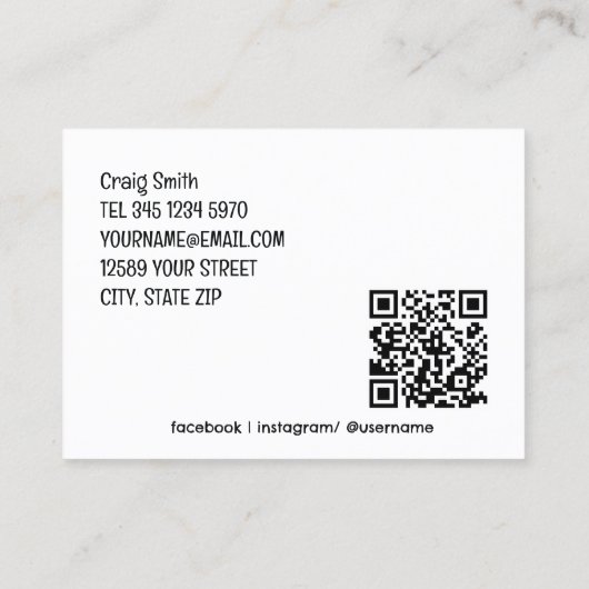 Barber Custom QR Visitekaartje (Achterkant)