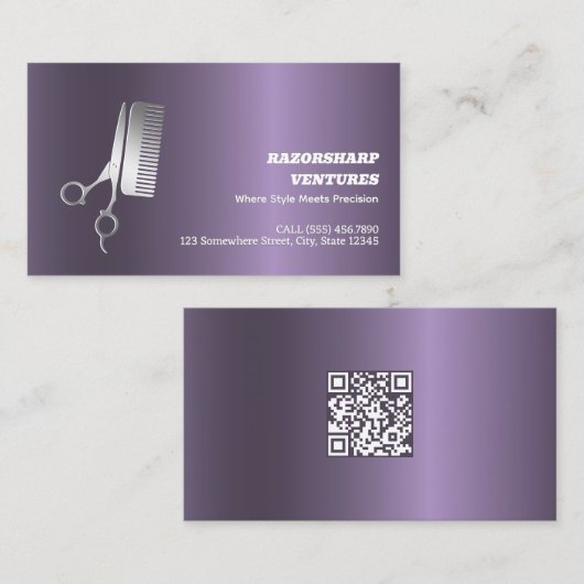 Barber Custom QR Visitekaartje (Voorkant / Achterkant)