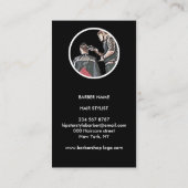 Barber Cutting Hair Illustration Visitekaartje (Achterkant)