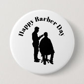Barber Day Button - Barber Silhouette (Voorkant)