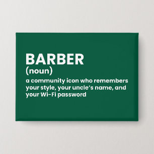 Barber Definition Badge Button
