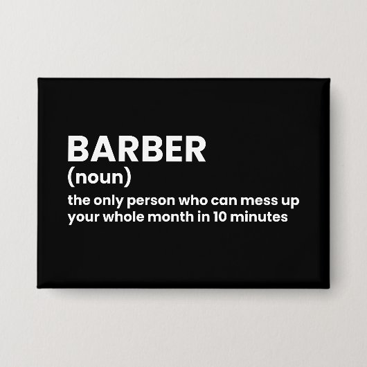 Barber Definition Humor Button (Voorkant)