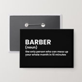 Barber Definition Humor Button (Voorkant / Achterkant)