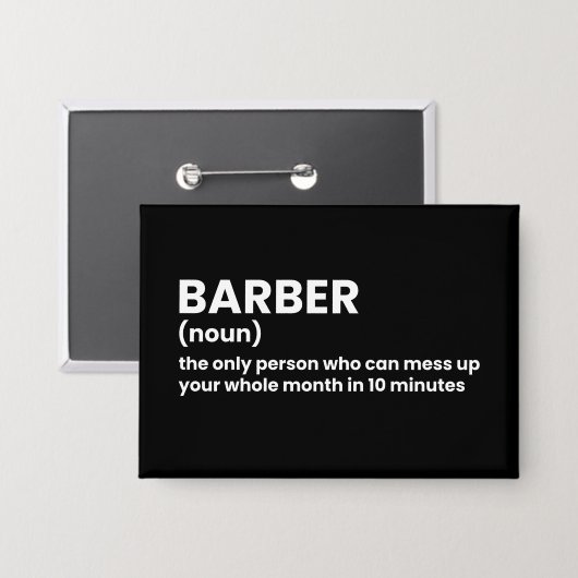 Barber Definition Humor Button (Voorkant / Achterkant)