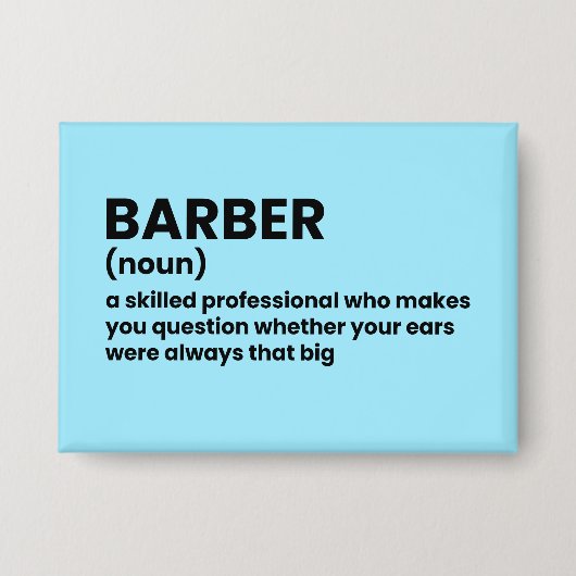Barber Definition Joke Button (Voorkant)