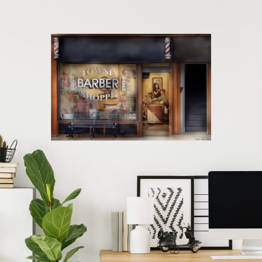 Barber - Een haarsnit krijgen Poster (Thuiskantoor)