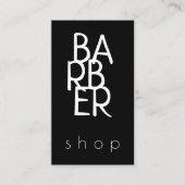 Barber eenvoudige moderne typografie zwart visitekaartje (Voorkant)