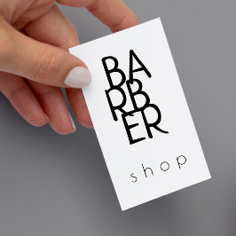Barber eenvoudige moderne typografie zwart-wit visitekaartje
