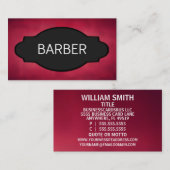 Barber Elegant Naam Bord Visitekaartje (Voorkant / Achterkant)