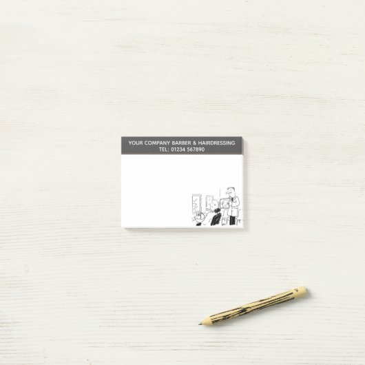 Barber- en hairdressing-Cartoon voor persoonlijke Post-it® Notes (Op bureau)