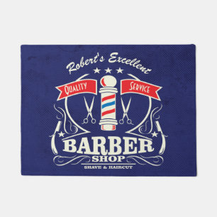 Barber Entrance deur Mat Blue