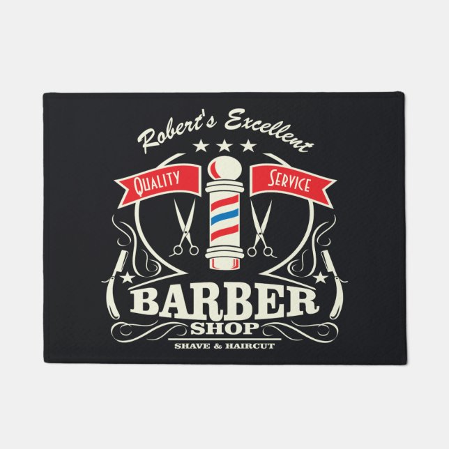 Barber Entrance Grey Deurklep Deurmat (Voorkant)