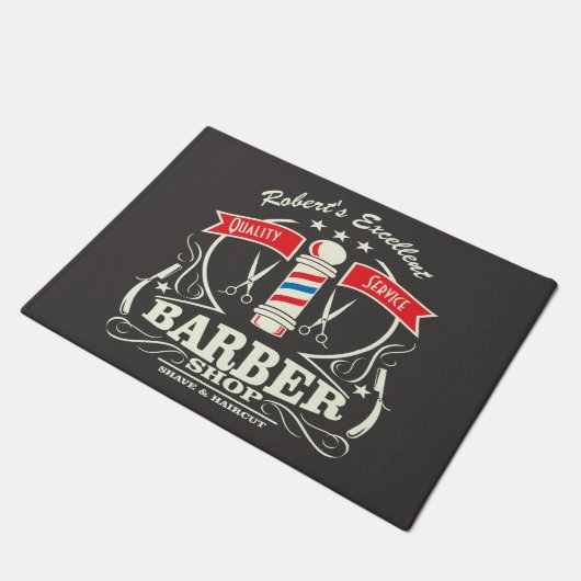 Barber Entrance Grey Deurmat (Schuin)