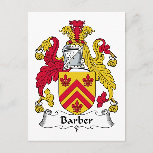 Barber Family Crest Briefkaart (Voorkant)