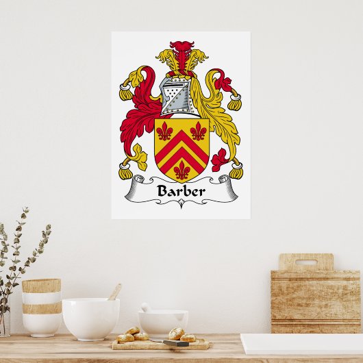 Barber Family Crest Poster (Keuken)