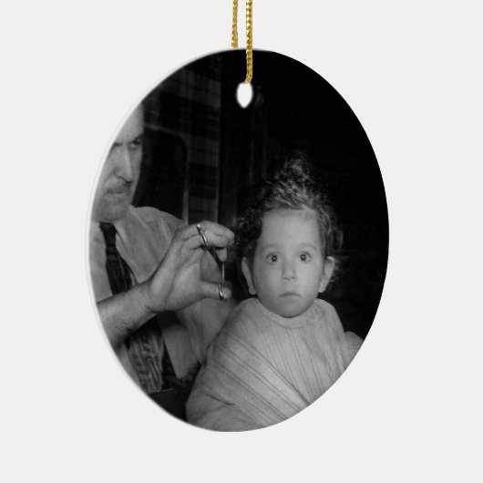 Barber - First Haircut Keramisch Ornament (Rechts)