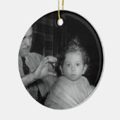 Barber - First Haircut Keramisch Ornament (Links)