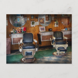 Barber - Frenchtown, NJ - Twee oude barberstoelen  Briefkaart