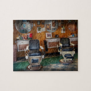 Barber - Frenchtown, NJ - Twee oude barberstoelen  Legpuzzel