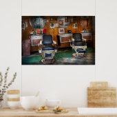 Barber - Frenchtown, NJ - Twee oude kappersstoelen Poster (Keuken)