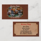 Barber - Frenchtown, NJ - Twee oude kappersstoelen Visitekaartje (Voorkant / Achterkant)