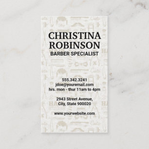 Barber Gereedschap en Icoon Patronen Visitekaartje