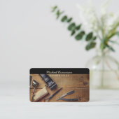 Barber Gereedschap Hout Rustiek Visitekaartje (Staand voorkant)