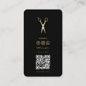 Barber Gold Schaar Haarstylist Barbershop Zwart Visitekaartje (Achterkant)