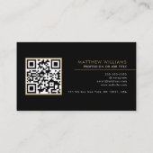 Barber Golden Mustache Professional QR Code Unieke Visitekaartje (Achterkant)