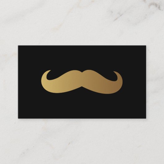 Barber Golden Mustache Professional QR Code Unieke Visitekaartje (Voorkant)