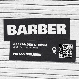 Barber Google Maps QR Mini Visitekaartje