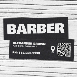 Barber Google Maps QR Mini Visitekaartje