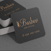 Barber gouden schaar pole barbershop promotie vierkante visitekaartje