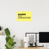 Barber Grappige Definitie Muurkunst Poster (Thuiskantoor)