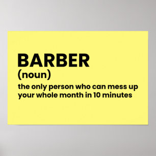Barber Grappige Definitie Muurkunst Poster